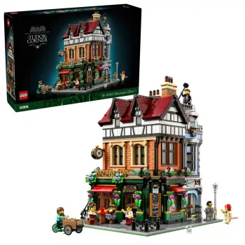 LEGO Icons būvkomplekts 10350 Tudor Corner House — 3266 gabali, 8 minifigūras, vecums 18+, 260×250×310 mm