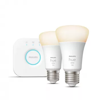 Philips Hue White Starter komplekts: 2 E27 viedās spuldzes (1100 lm), Bluetooth/Zigbee, balts, LED, E27, A60
