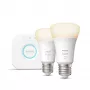 Philips Hue White Starter komplekts: 2 E27 viedās spuldzes (1100 lm), Bluetooth/Zigbee, balts, LED, E27, A60