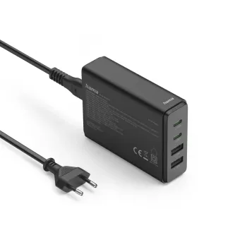 Hama 00201979 ātrais lādētājs klēpjdatoriem, power bankiem, viedtālruņiem, planšetdatoriem, 65 W, GaN, melns
