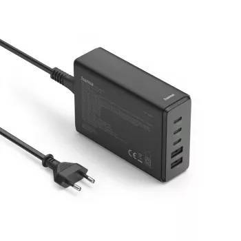 Hama 00201978 lādētājs klēpjdatoriem, power bank, viedtālruņiem, planšetdatoriem, melns, AC ātrā uzlāde, iekštelpu