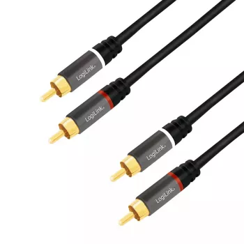 Audio kabelis LogiLink CA1208 7,5 m 2 x RCA Melns