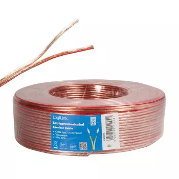 Audio kabelis LogiLink CA1077 50m Caurspīdīgs