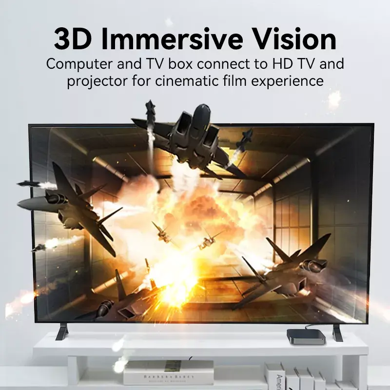 HDMI kabelis Vention 2.1 8K 2 m, pīts kokvilnas apvalks, 48 Gbit/s, 120 Hz, HDMI Type A vīriešu–vīriešu, zils