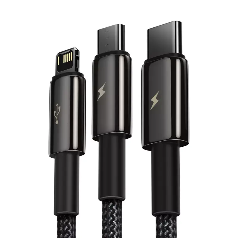 3-in-1 USB kabelis Baseus Tungsten Gold CAMLTWJ-01