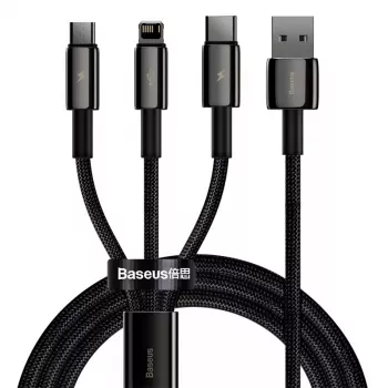 3-in-1 USB kabelis Baseus Tungsten Gold CAMLTWJ-01