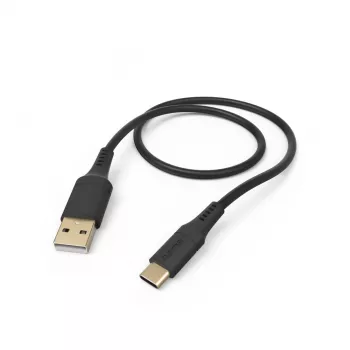 Hama Elastīgs USB kabelis USB 2.0 1,5 m USB A USB C Melns