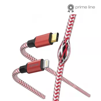Hama Atstarojošais kabelis 1,5m Sarkans Lightning uz USB-C 3A