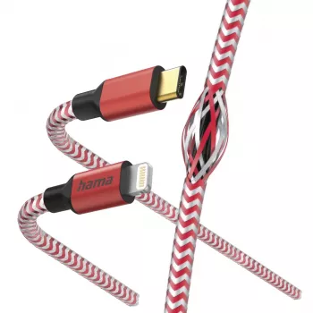 Hama Atstarojošais kabelis 1,5m Sarkans Lightning uz USB-C 3A