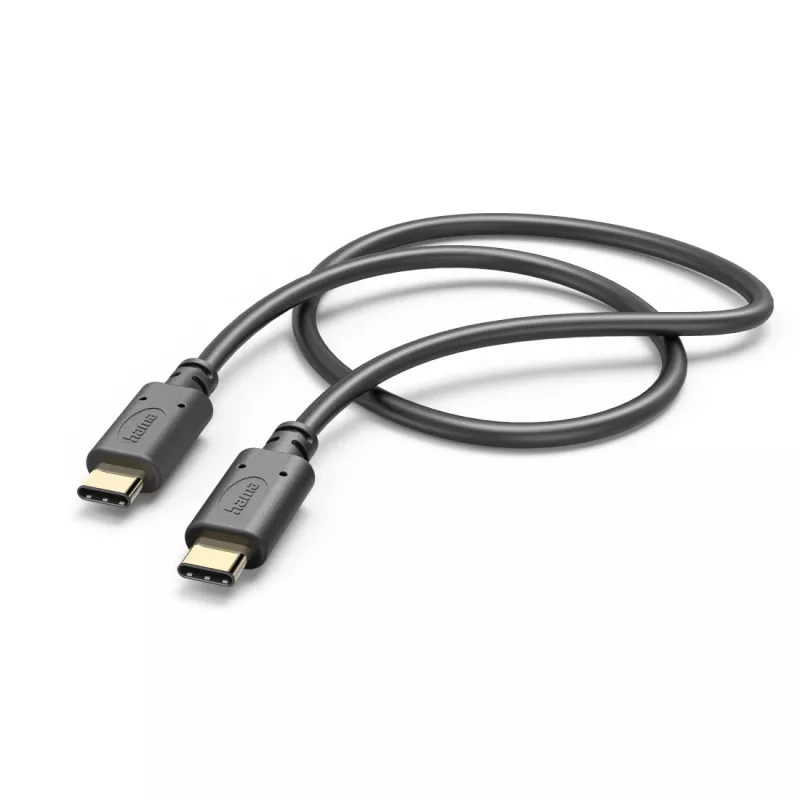 Hama USB-C lādēšanas kabelis, USB-C - USB-C, 1 m, melns