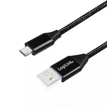 USB kabelis LogiLink CU0143 USB 2.0 0.3 m USB A Micro-USB B Melns