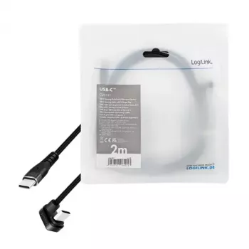 LogiLink CU0191 USB 2.0 kabelis, USB-C uz USB-C, 2 m, melns