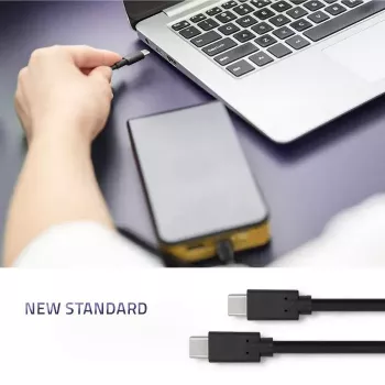 USB kabelis Qoltec 52352 2.5m USB 3.2 Gen 1 USB-C Melns