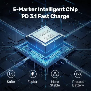USB-C uz USB-C kabelis Unitek C14110GY-2M USB 3.2 Gen 1, 2 m, 5 A, 240 W, melns