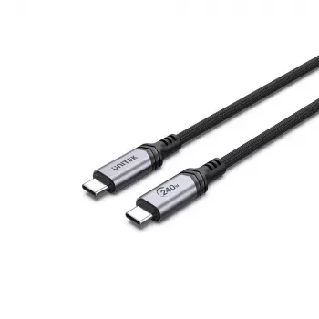 USB-C uz USB-C kabelis Unitek C14110GY-2M USB 3.2 Gen 1, 2 m, 5 A, 240 W, melns