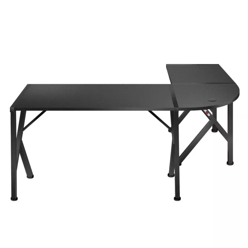 Stūra spēļu galds Huzaro Hero 6.3 Melns L-veida oglekļa šķiedras virsma 1540×1170×740 mm