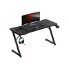 Ergonomiskais spēļu galds huzaro Hero 3.3 Melns — taisnstūra virsma 1400x600 mm, 740 mm augstums, 15 mm virsma