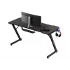Ergonomiskais spēļu galds huzaro Hero 3.3 Melns — taisnstūra virsma 1400x600 mm, 740 mm augstums, 15 mm virsma
