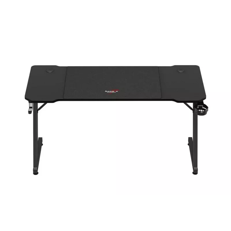 Ergonomiskais spēļu galds huzaro Hero 3.3 Melns — taisnstūra virsma 1400x600 mm, 740 mm augstums, 15 mm virsma