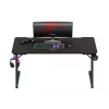 Ergonomiskais spēļu galds huzaro Hero 3.3 Melns — taisnstūra virsma 1400x600 mm, 740 mm augstums, 15 mm virsma
