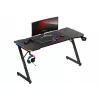 Gaming galds huzaro Hero 3.3 RGB — melns taisns galda virsmas 1400x600 mm, LED apgaismojums, krūzes turētājs, austiņu āķis
