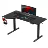 Spēļu galds huzaro Hero 9.1 Melns — L-veida MDF virsma, USB-C uzlāde, LED vadība, regulējams augstums 72–118 cm