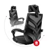 Spēļu krēsls Huzaro Combat 5.0 Mesh Seat Melns - elpojošs sieta sēdeklis, regulējams atzveltnes slīpums 90-140°, maks. slodze 140 kg, roku balsti, kāju balsts
