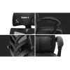 Spēļu krēsls Huzaro Combat 5.0 Mesh Seat Melns - elpojošs sieta sēdeklis, regulējams atzveltnes slīpums 90-140°, maks. slodze 140 kg, roku balsti, kāju balsts