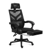 Spēļu krēsls Huzaro Combat 5.0 Mesh Seat Melns - elpojošs sieta sēdeklis, regulējams atzveltnes slīpums 90-140°, maks. slodze 140 kg, roku balsti, kāju balsts