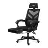 Spēļu krēsls Huzaro Combat 5.0 Mesh Seat Melns - elpojošs sieta sēdeklis, regulējams atzveltnes slīpums 90-140°, maks. slodze 140 kg, roku balsti, kāju balsts
