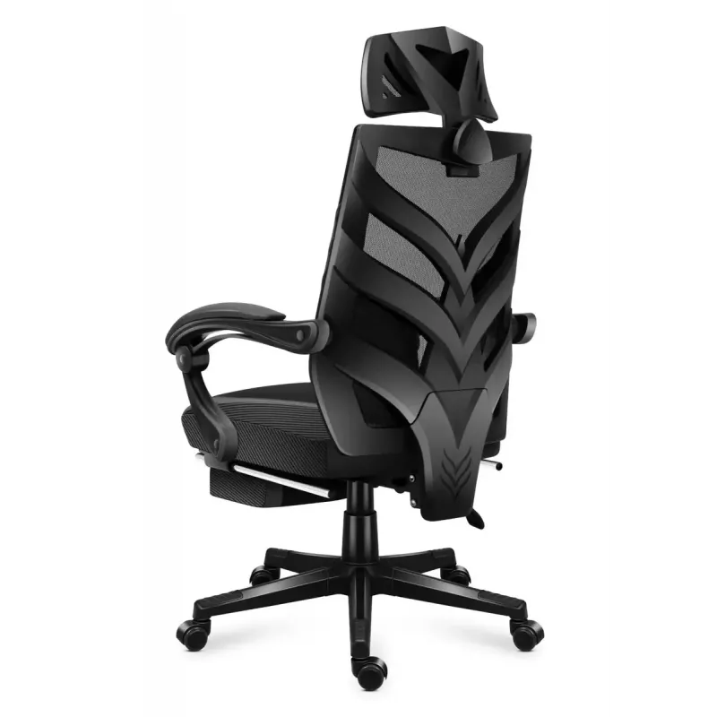 Spēļu krēsls Huzaro Combat 5.0 Mesh Seat Melns - elpojošs sieta sēdeklis, regulējams atzveltnes slīpums 90-140°, maks. slodze 140 kg, roku balsti, kāju balsts
