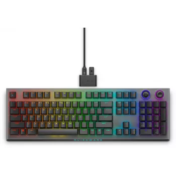 Alienware Tri-Mode AW920K spēļu tastatūra, USB + RF bezvadu + Bluetooth, pelēka