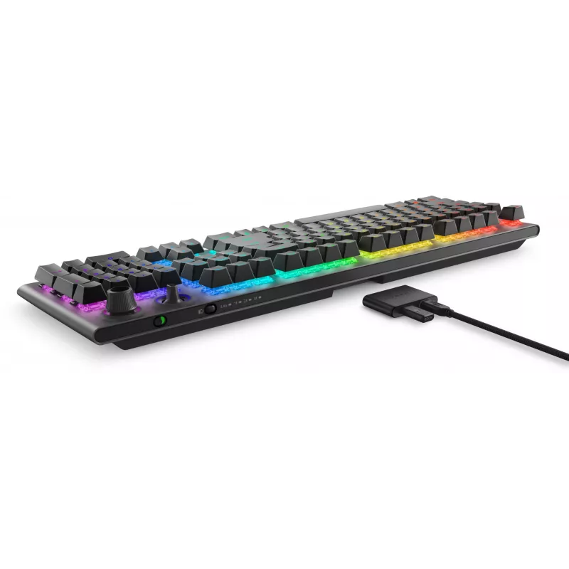 Alienware Tri-Mode AW920K spēļu tastatūra, USB + RF bezvadu + Bluetooth, pelēka