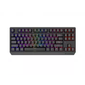 Mehāniskā Tenkeyless spēļu tastatūra GENESIS Thor 230 TKL — USB, RF bezvadu, Bluetooth, 87 taustiņu QWERTY, Pelēka