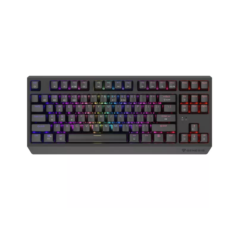 Genesis Thor 230 TKL bezvadu mehāniskā tastatūra spēlētājiem, Outemu Red, melna