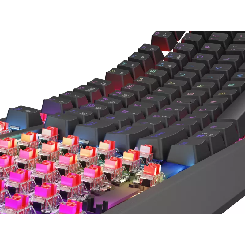 Genesis Thor 230 TKL bezvadu mehāniskā tastatūra spēlētājiem, Outemu Red, melna