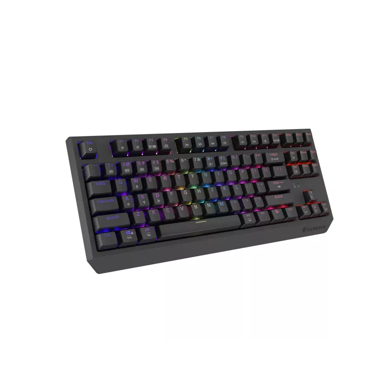 Genesis Thor 230 TKL bezvadu mehāniskā tastatūra spēlētājiem, Outemu Red, melna
