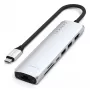 USB Type-C centrmezgls Satechi ST-P7SS ar HDMI, USB 3.2 Gen 2, Gigabit Ethernet — 10000 Mbit/s, 4K@60Hz, Sudrabs