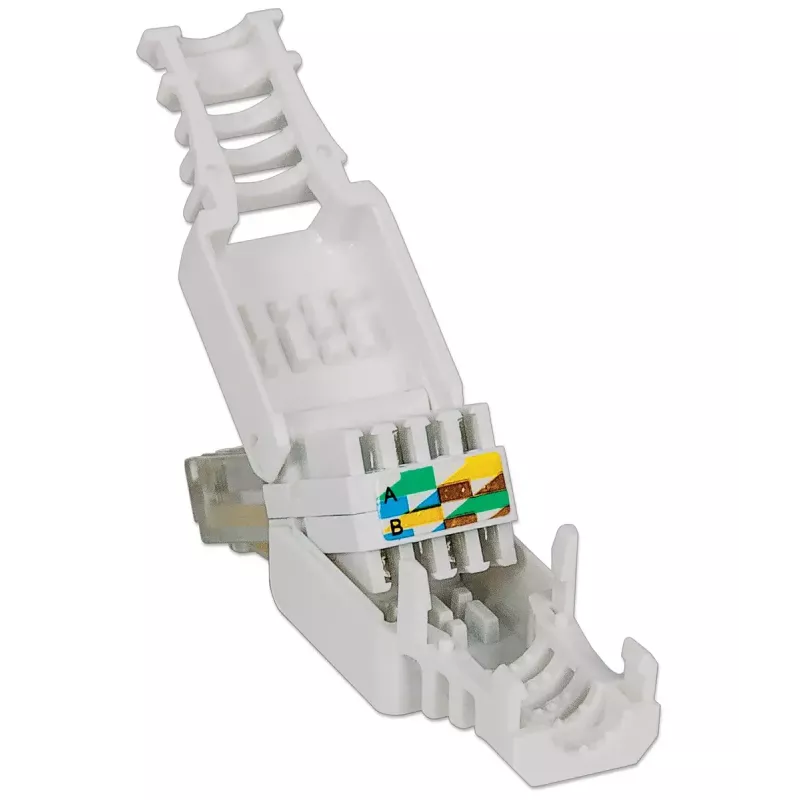 Intellinet RJ45 modulārais spraudnis, bezinstrumentu savienotājs Cat5/5e/6, 22-26 AWG masīviem un dzīslu UTP kabeļiem