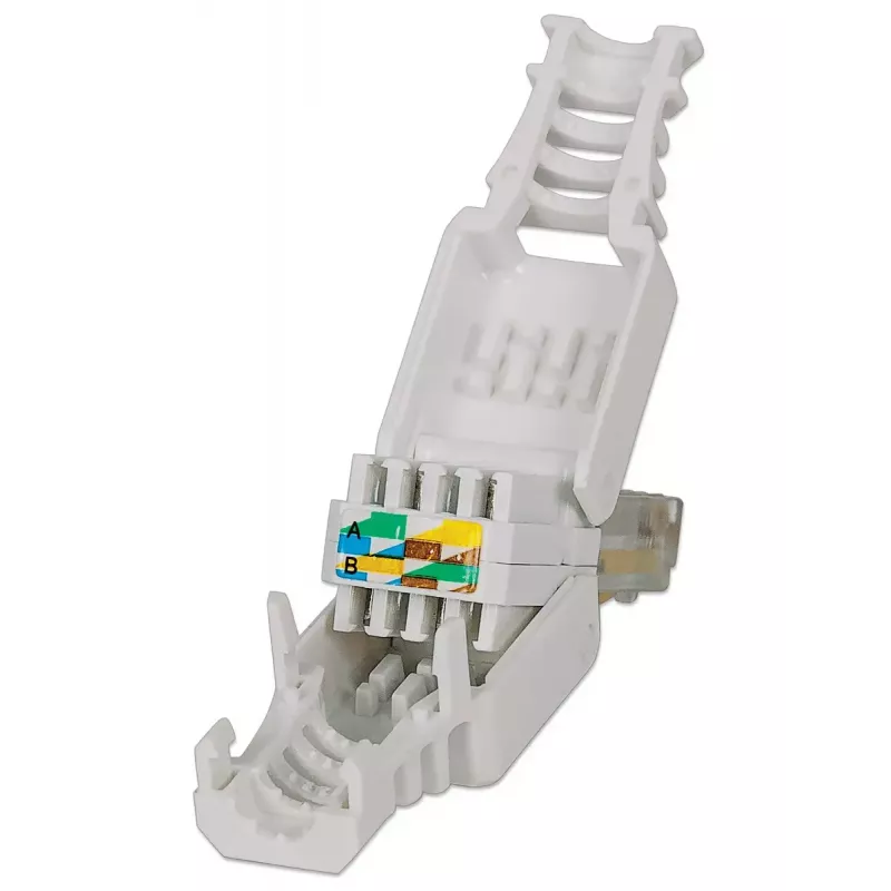 Intellinet RJ45 modulārais spraudnis, bezinstrumentu savienotājs Cat5/5e/6, 22-26 AWG masīviem un dzīslu UTP kabeļiem