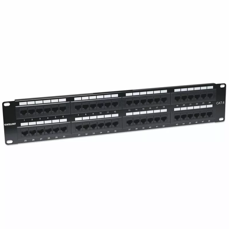 Intellinet Patch Panel, Cat6, UTP, 48-Porti, 2U, Melns