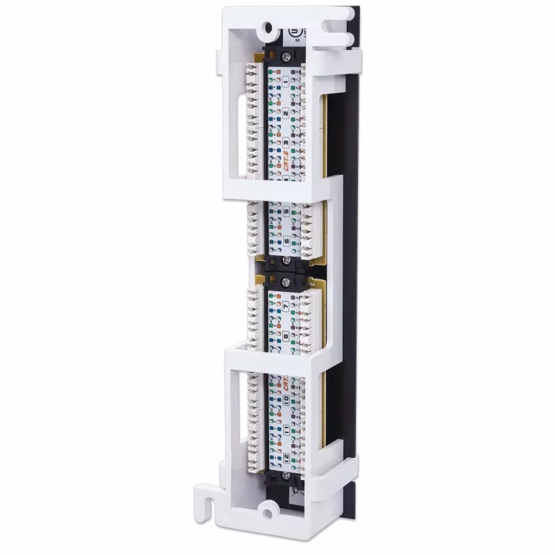 Intellinet Sadales panelis, Cat6, Sienas montāžai, UTP, 12 porti, Melns