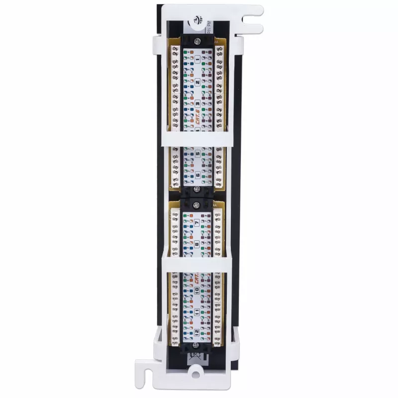 Intellinet Sadales panelis, Cat6, Sienas montāžai, UTP, 12 porti, Melns