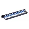 Techly UTP Sadales Panelis 24 Porti RJ45 Cat.6A Slīpa Izeja 1U Melns