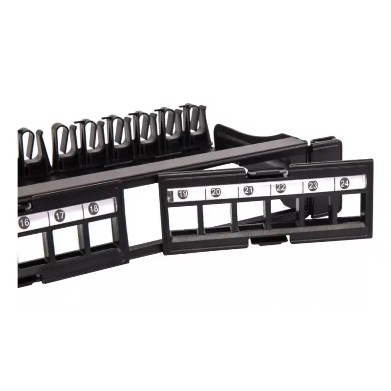 Techly Modular Patch Panel 24 vietas UTP ar noņemamiem moduļiem 1U Melns