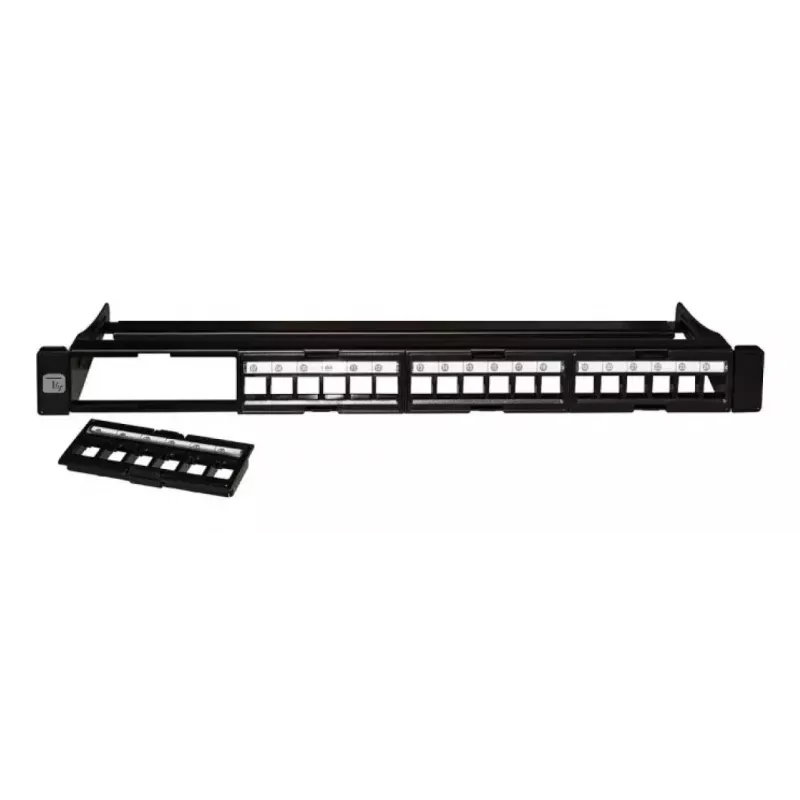 Techly Modular Patch Panel 24 vietas UTP ar noņemamiem moduļiem 1U Melns