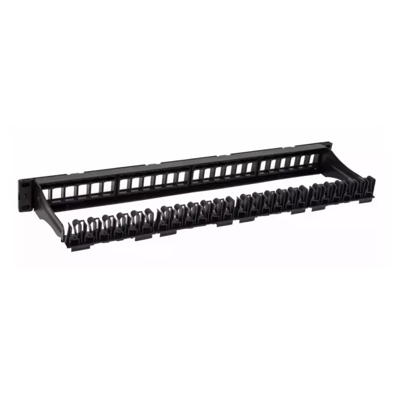 Techly Modular Patch Panel 24 vietas UTP ar noņemamiem moduļiem 1U Melns
