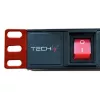 Techly I-CASE STRIP-18C20 strāvas sadalītājs (PDU) 8 kontaktligzdas 1U Melns, Sarkans