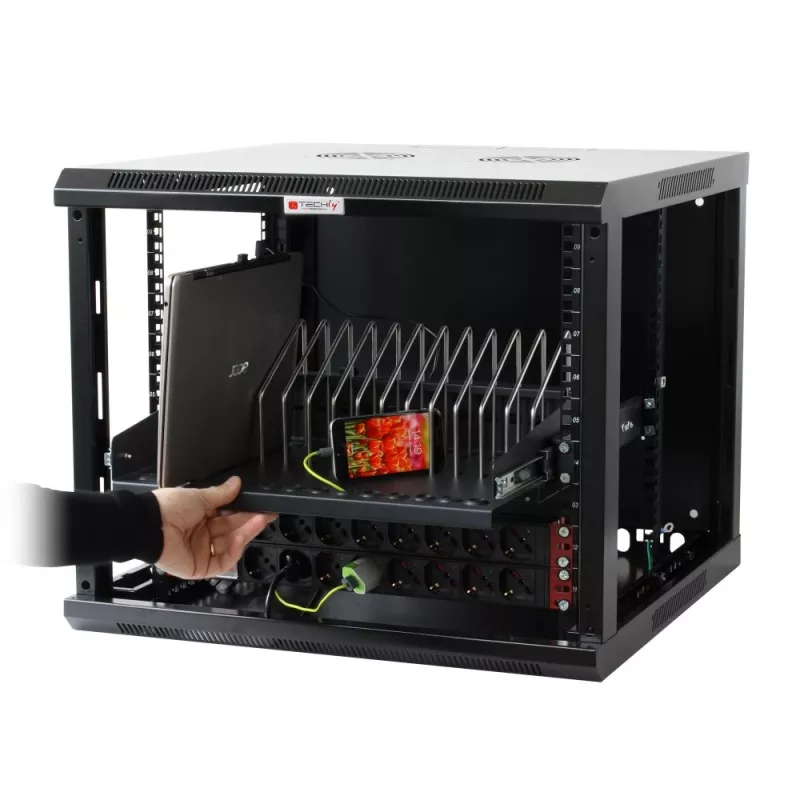 Rack plaukts Techly I-CABINET-TRAY14BK Melns 4U 19 collas