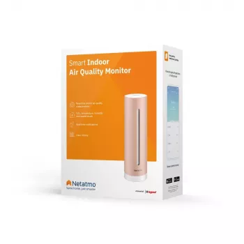 Netatmo Smart Indoor Air Quality Monitor — CO2, temperatūra, troksnis, Wi‑Fi/Bluetooth, rozā zelts